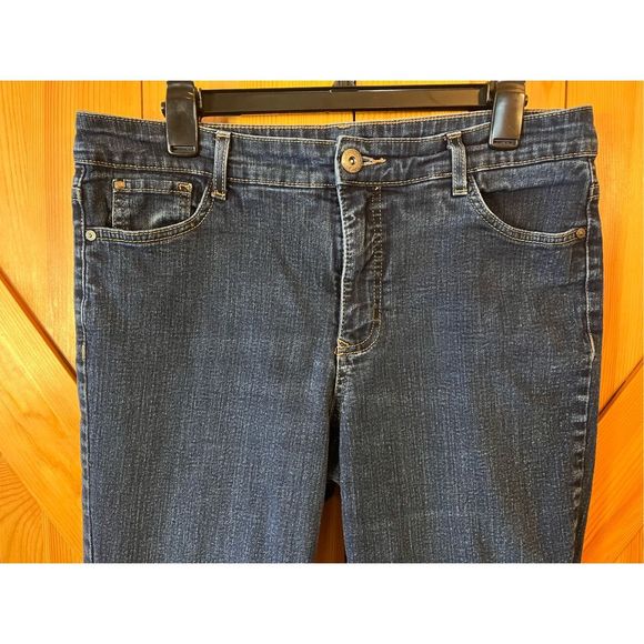 Bandolino Jeans Women's Caroline Slim Straight Stretch Denim Blue Sz 14 (1824) - Picture 3 of 7